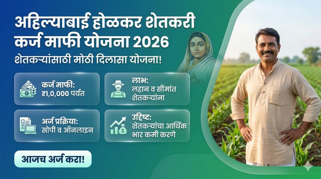 Maharashtra Farm Loan Waiver 2026 – पुण्यश्लोक अहिल्यादेवी होळकर शेतकरी कर्जमाफी योजना 2026